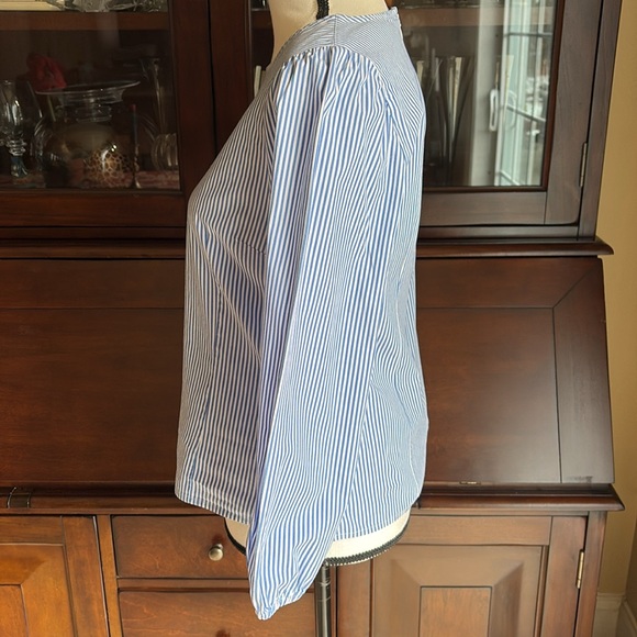 J. Crew Striped Puff Sleeve Striped Top 6 - Picture 5 of 12